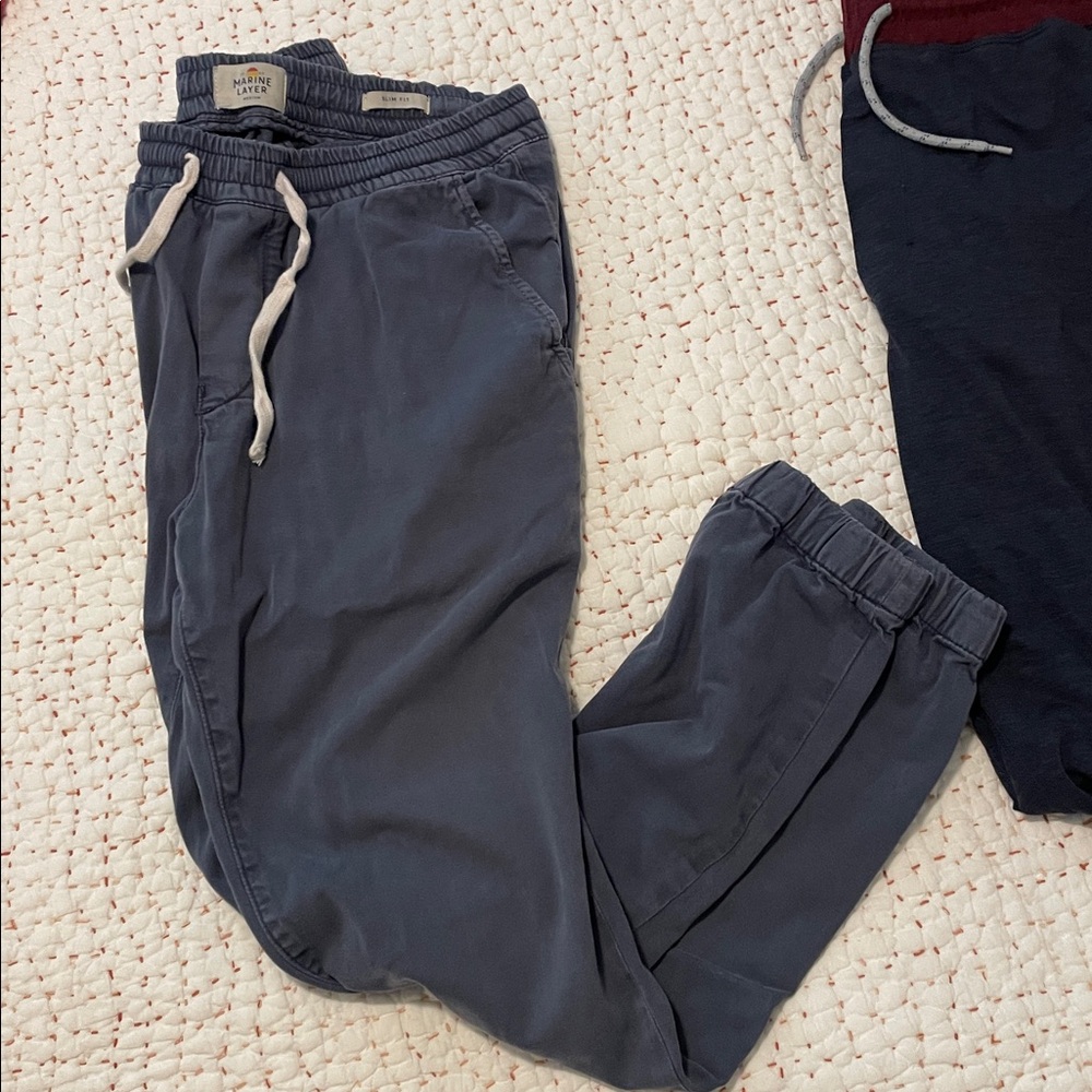 Marine Layer Slim Fit Jogger Pants - Navy
